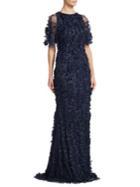 Theia Beaded Floral Gown