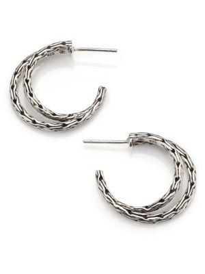 John Hardy Classic Chain Sterling Silver Double Hoop Earrings