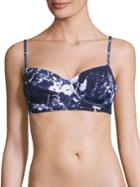 Norma Kamali Underwire Marble-print Bikini Top