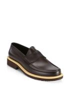 Saks Fifth Avenue Collection Contrast Sole All-weather Rubber Penny Loafer