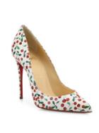 Christian Louboutin Pigalle Follies Cherry-print Leather Pumps