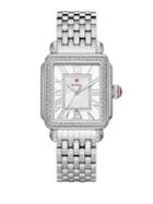 Michele Watches Deco Madison Diamond Stainless Steel Bracelet Watch