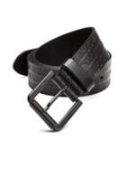 Emporio Armani Stamped Logo Leather Belt