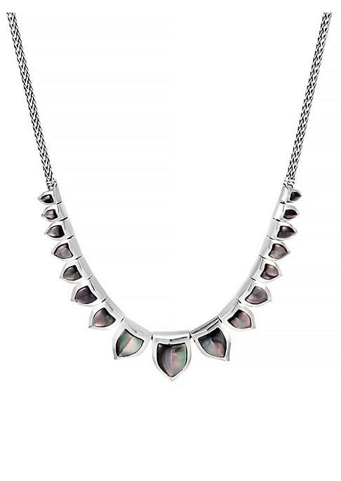 John Hardy Legends 6.9mm-14.6mm Grey Mother Of Pearl & Silver Necklace