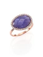 Meira T Tanzanite, Mother-of-pearl, Diamond & 14k Rose Gold Doublet Ring