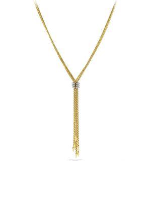 David Yurman Willow Tassel Necklace With Diamonds In Gold