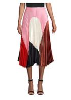 Delfi Collective Clara Geometric-print Pleated A-line Midi Skirt