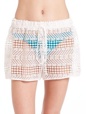 Milly Crochet Gathered Shorts