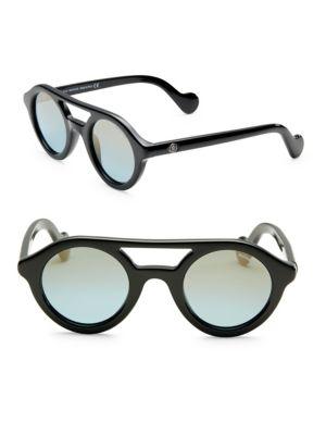 Moncler 47mm Round Mirrored Sunglasses
