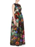 Mary Katrantzou Shaw Floral Silk Dress