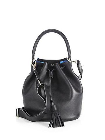 Anya Hindmarch Crossbody Leather Bucket Bag