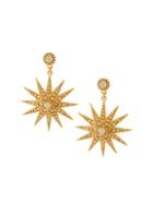 Oscar De La Renta Classic Swarovski Crystal Goldtone Star Drop Earrings