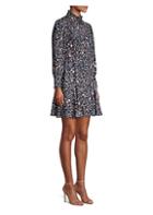 Rebecca Taylor Long-sleeve Vivianna Floral A-line Shirt Dress