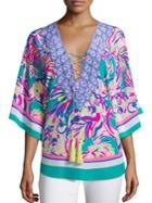 Lilly Pulitzer Lettie Silk Lace-up Caftan