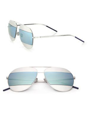 Dior Split1 59mm Metal Aviator Sunglasses