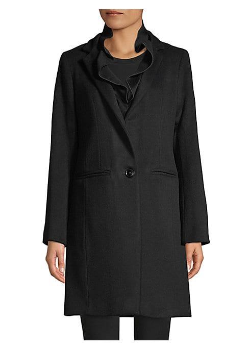 Sofia Cashmere Ruffle Wool & Cashmere Coat