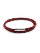 Tateossian Sterling Silver And Braided Leather Bracelet