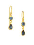 Gurhan Element Hue 24k Gold Blue Topaz Drop Earrings