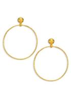 Gurhan Hoopla 24k Yellow Gold Geo Drop Hoop Earrings