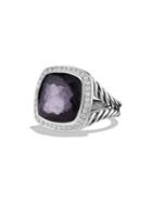 David Yurman Albion Ring With Diamonds And Faceted Black Orchid