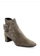 Roger Vivier Polly Block Heel Suede Ankle Boots