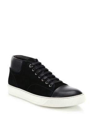 Lanvin Classic Leather & Suede High-top Sneakers