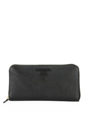Prada Monochrome Zip-around Leather Wallet