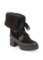 See By Chloe Verena Shearling-lined Suede Mid-calf Boots