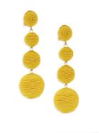 Kenneth Jay Lane Three Matte Ball Clip-on Earrings/yellow