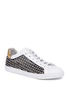 Rene Caovilla Pearl Studded Suede & Leather Sneakers