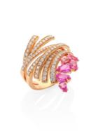 Hueb Mirage Diamond, Pink Sapphire & 18k Yellow Gold Ring