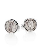 David Donahue Sterling Silver Dime Cuff Links
