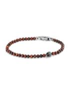 David Yurman Spiritual Beads Red Tigers Eye Skull Bracelet