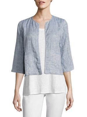 Eileen Fisher Quilted Organic Cotton & Organic Linen Jacket