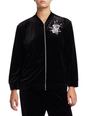 Joan Vass Embroidered Velvet Jacket