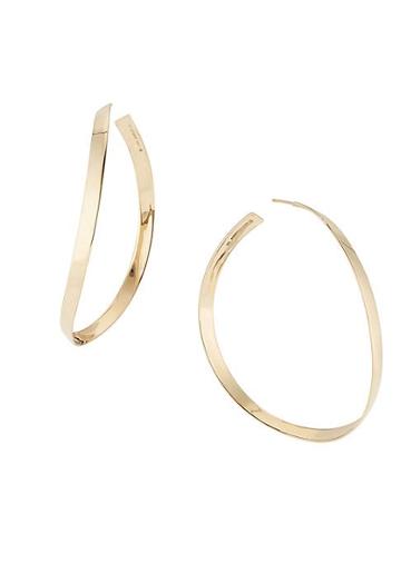 Lana Jewelry 14k Gold Curved Wave Hoop Earrings
