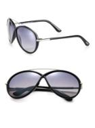 Tom Ford Eyewear 64mm Injected Oversized Oval Sunglasses
