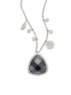Meira T Diamond, Hematite & 14k White Gold Pendant Necklace