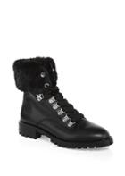 Rebecca Minkoff Jaylin Fox-fur Trim Leather Combat Boots