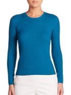 Akris Stretch Wool & Silk Cable-knit Pullover