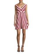 Red Valentino Striped Cotton & Silk A-line Dress