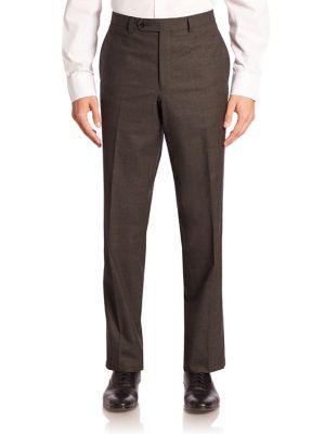 Saks Fifth Avenue Collection Tonal Micro Wool Dress Pants