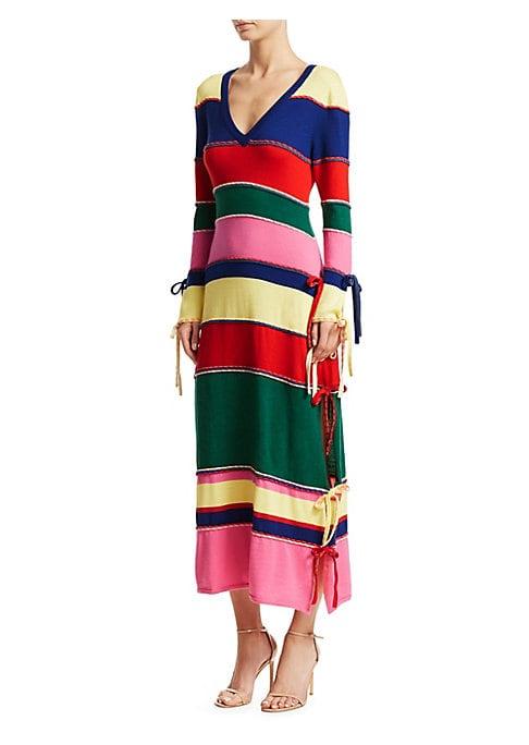 Rosie Assoulin Ottoman Stripe Knit Dress
