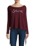 Sundry Shine Lace-up Pullover
