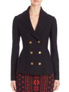 Alexander Mcqueen Double Breasted Peplum Knit Cashmere Jacket
