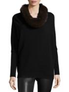 Saks Fifth Avenue Collection Cashmere Fur Cowl Neck Sweater