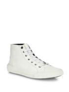 Lanvin Destroyed Canvas Mid-top Sneakers