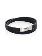 Miansai Sterling Silver & Italian Leather Moore Wrap Bracelet