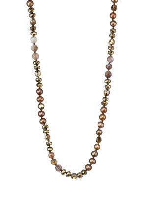 Chan Luu 6mm Dark Champagne Pearl & Sterling Silver Mix Necklace