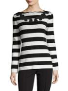 Versace Collection Maglia Scroll-detail Striped Sweater